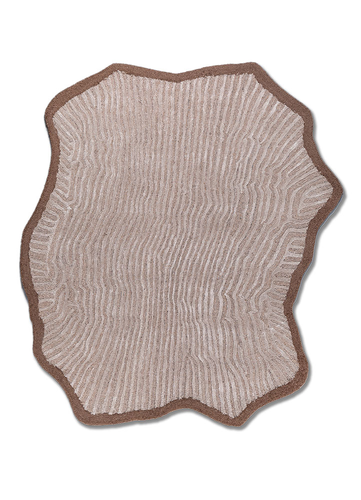 adrift beige and brown wool and viscose hand tufted Rug - HeadShot