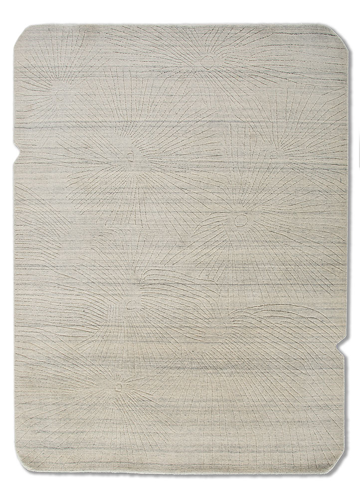 forme grey and black wool hand loom Rug - HeadShot