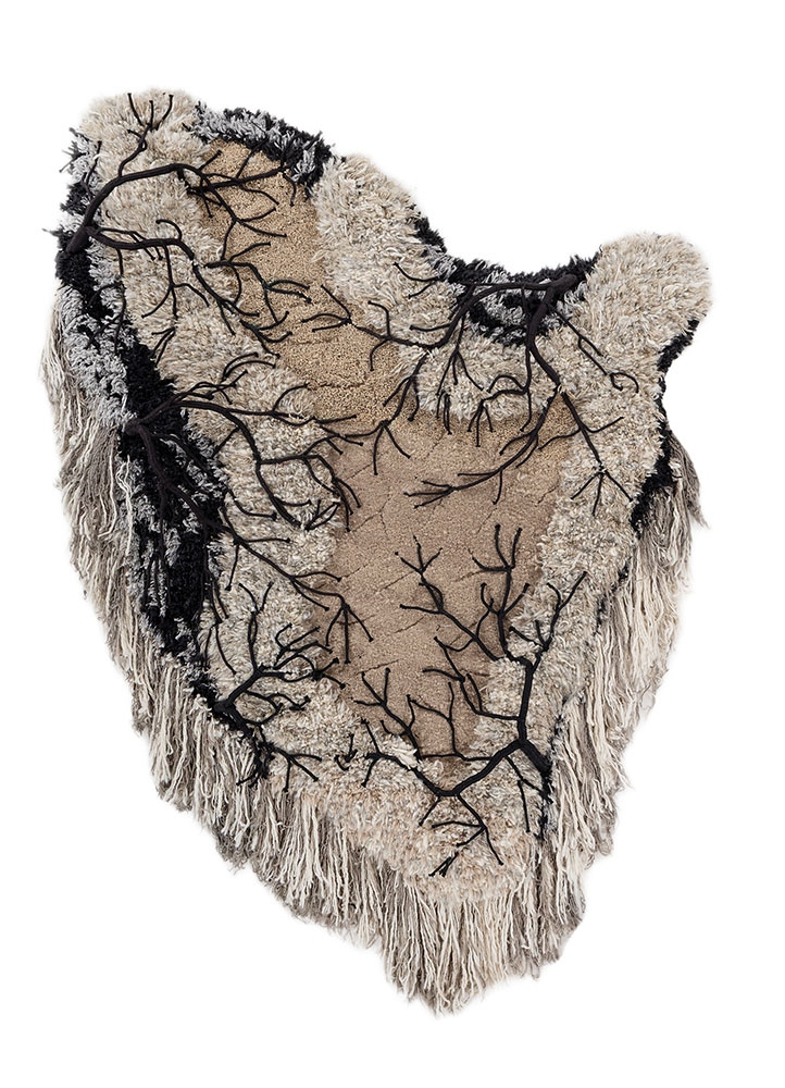 diwar beige and brown wool and silk wall art WALL ART & TAPESTRY - HeadShot