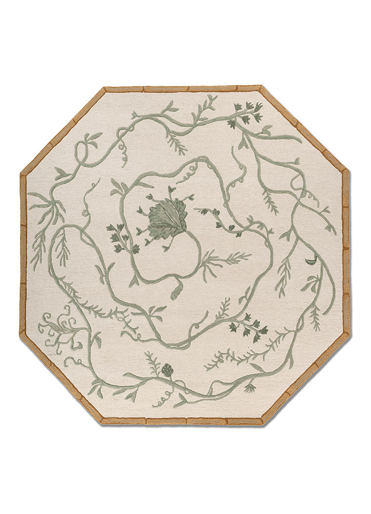 jardins du monde ivory wool hand tufted Rug - HeadShot