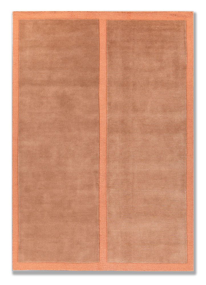 sthir red and orange wool hand knotted Rug - HeadShot
