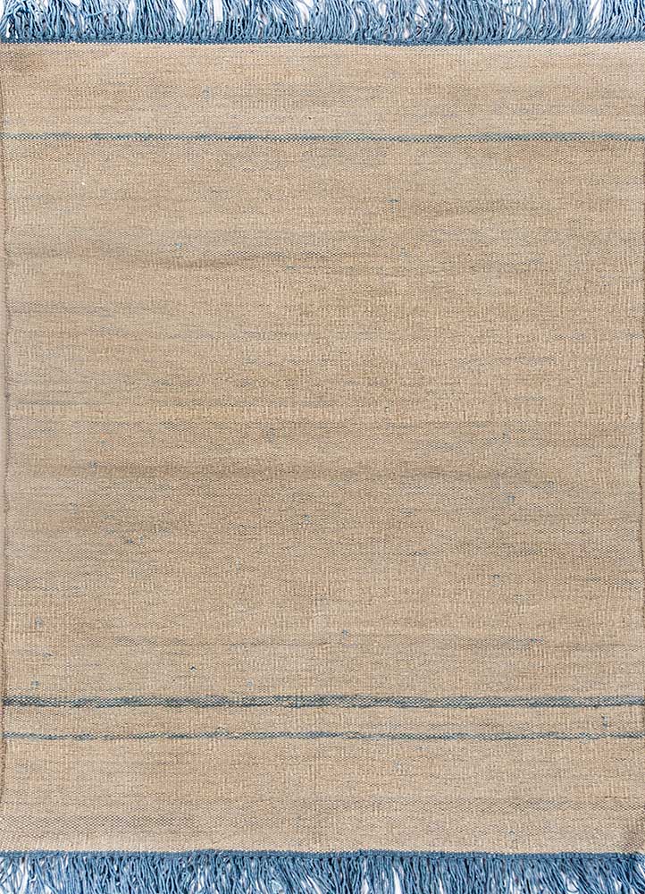 abrash beige and brown wool flat weaves Rug - HeadShot