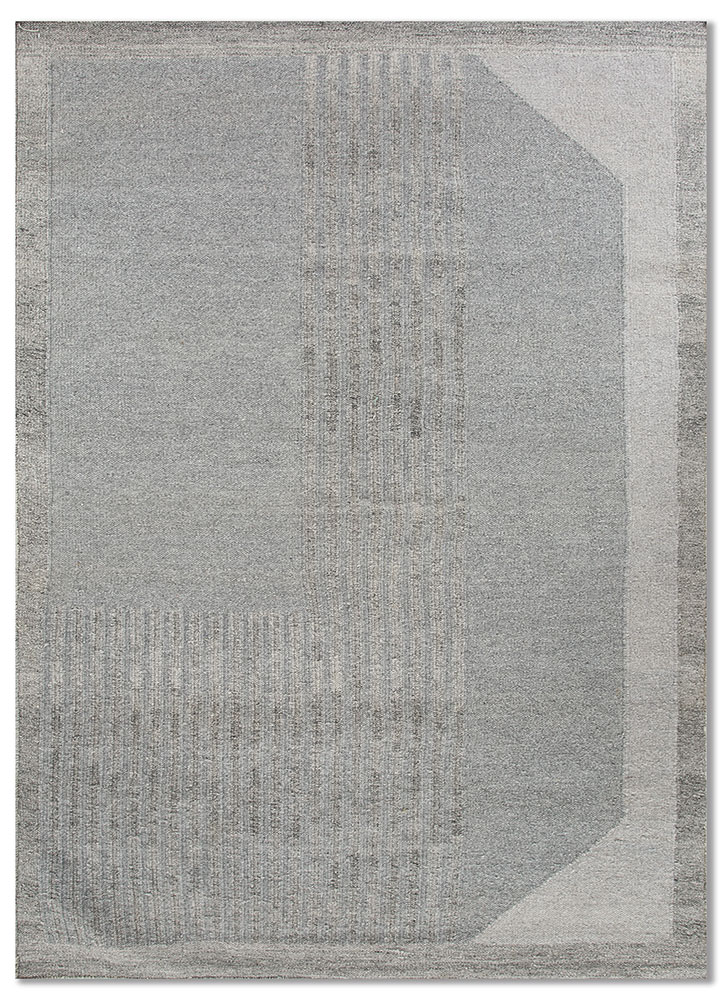 al fresco grey and black polyester flat weaves Rug - HeadShot