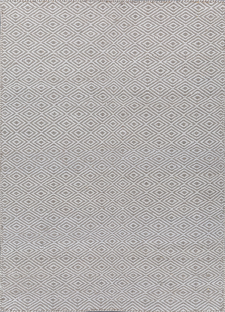 abrash ivory polyester flat weaves Rug - HeadShot