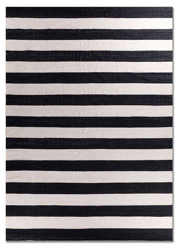 alhambra grey and black wool flat weaves Rug - HeadShot