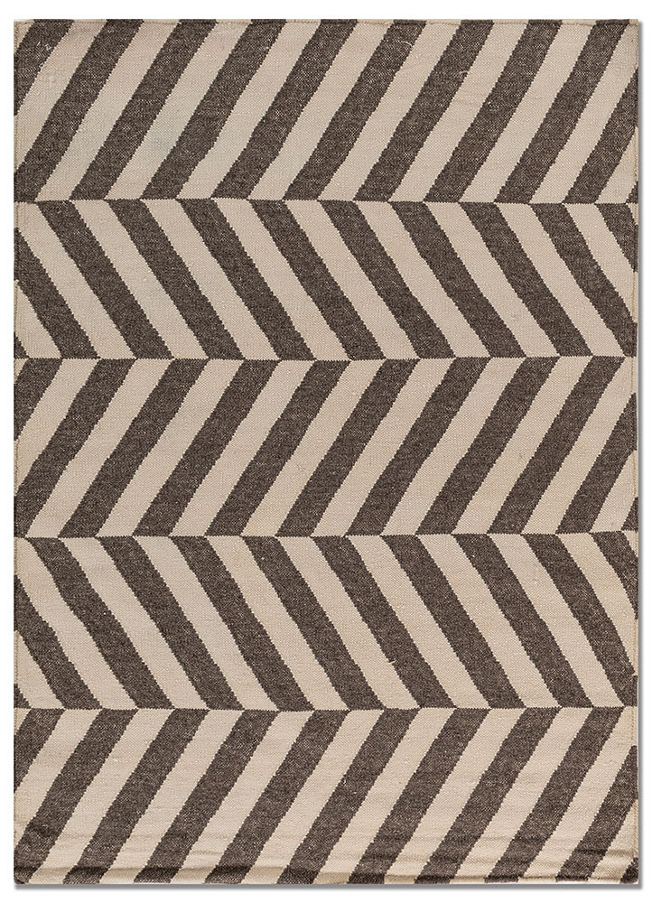 indusbar grey and black wool flat weaves Rug - HeadShot