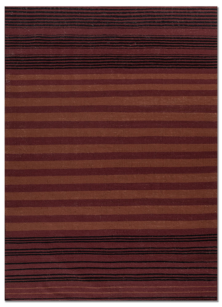 indusbar red and orange wool flat weaves Rug - HeadShot
