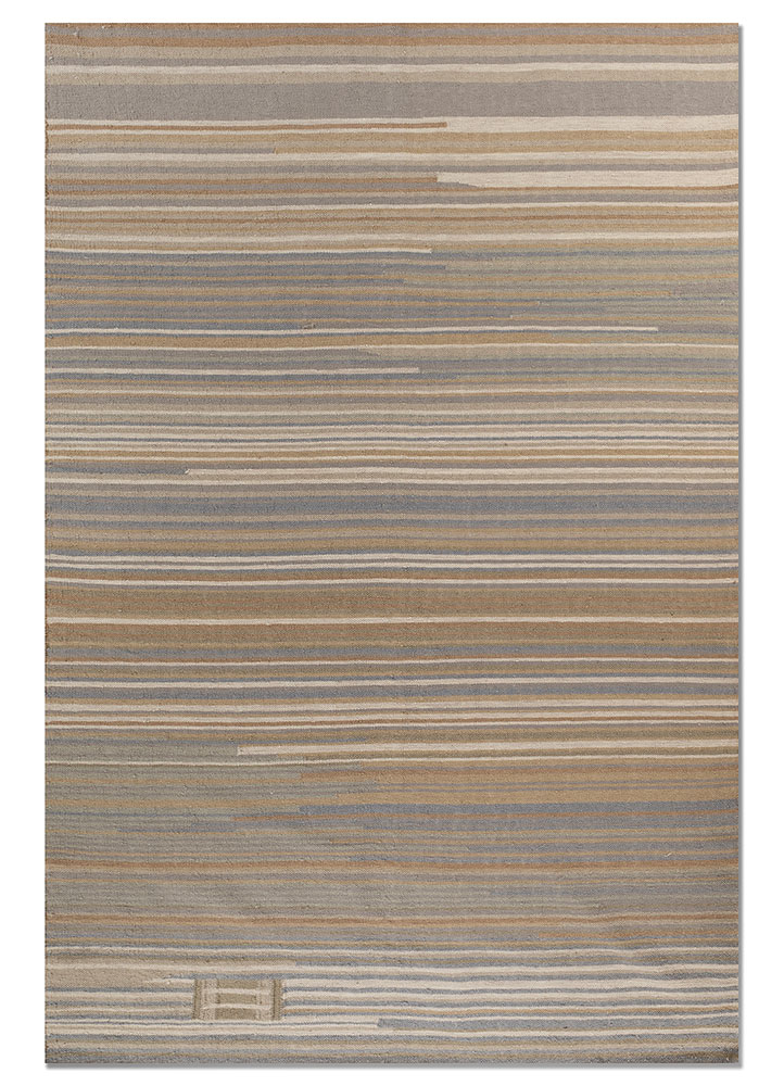 indusbar grey and black wool flat weaves Rug - HeadShot