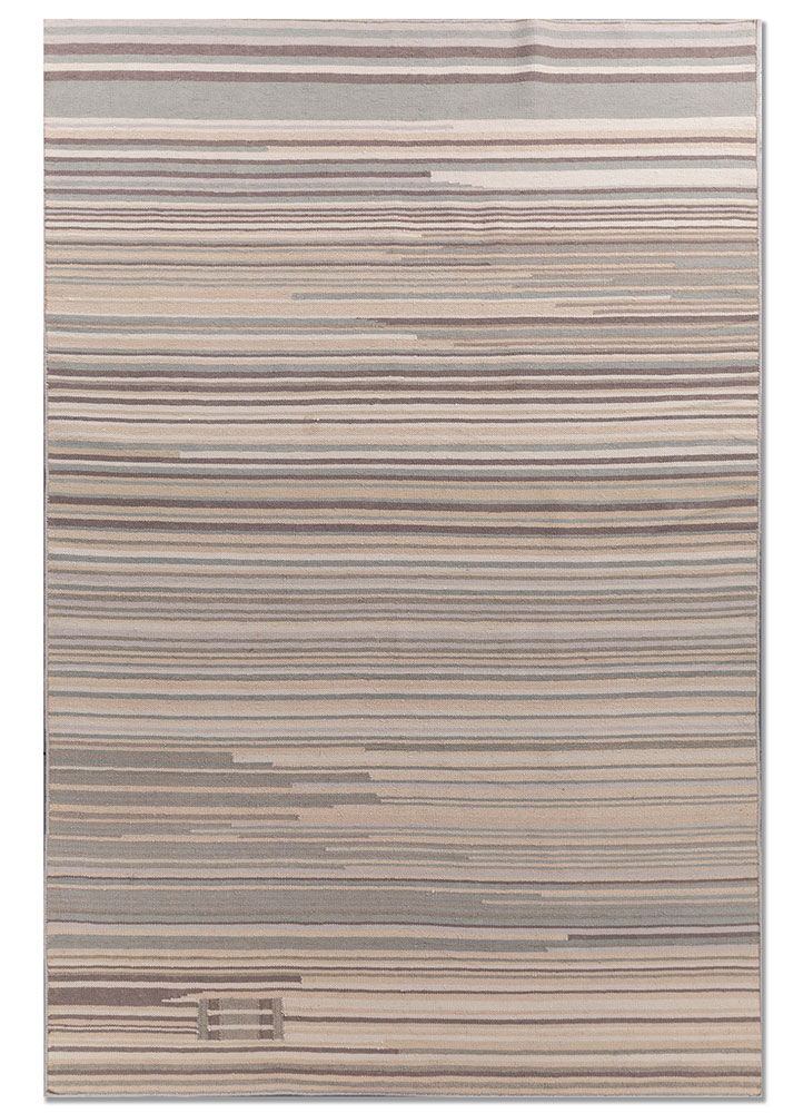 indusbar blue wool flat weaves Rug - HeadShot