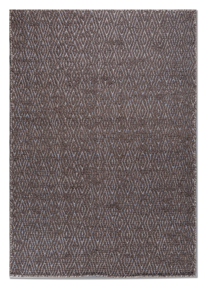 abrash beige and brown wool flat weaves Rug - HeadShot