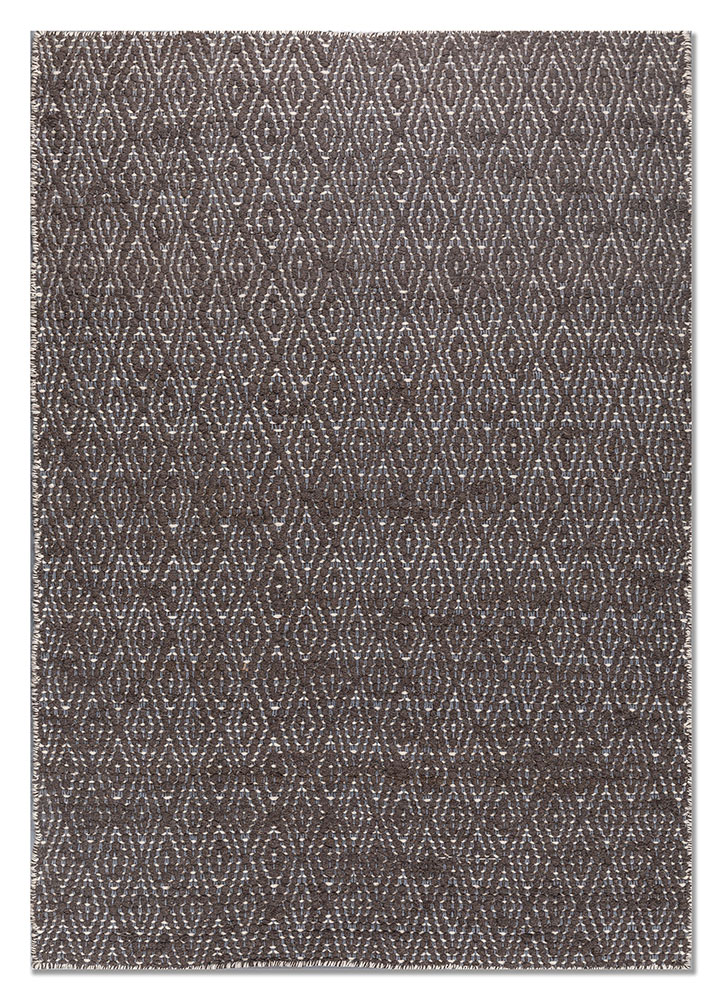 abrash beige and brown wool flat weaves Rug - HeadShot