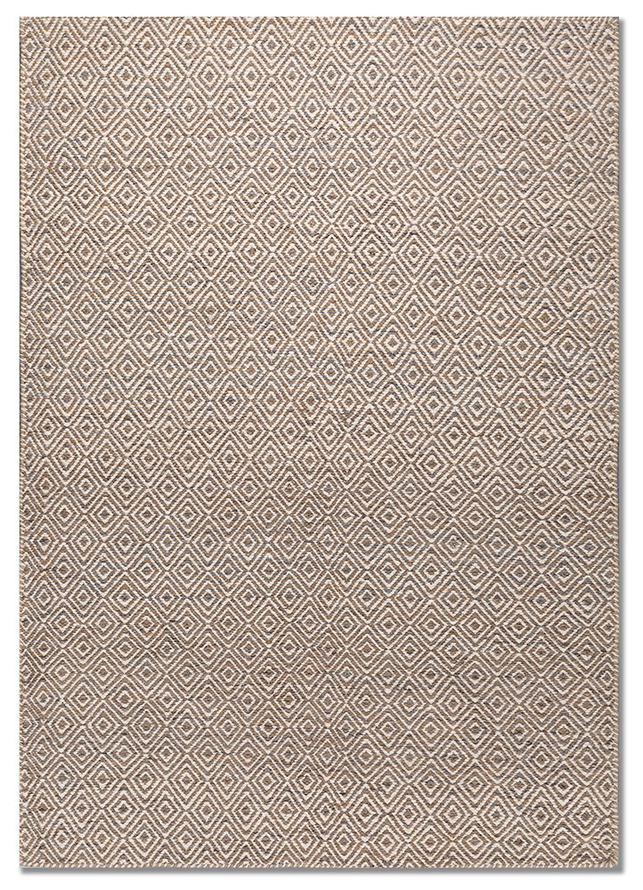 abrash beige and brown wool flat weaves Rug - HeadShot