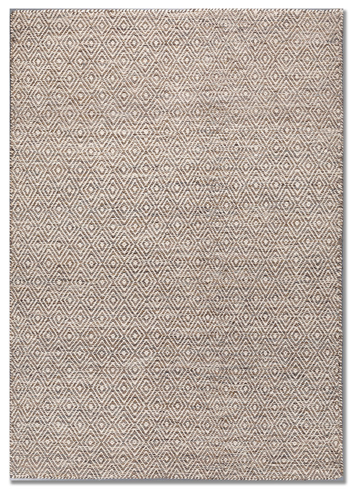 abrash beige and brown wool flat weaves Rug - HeadShot