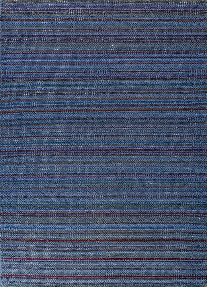 abrash blue wool flat weaves Rug - HeadShot