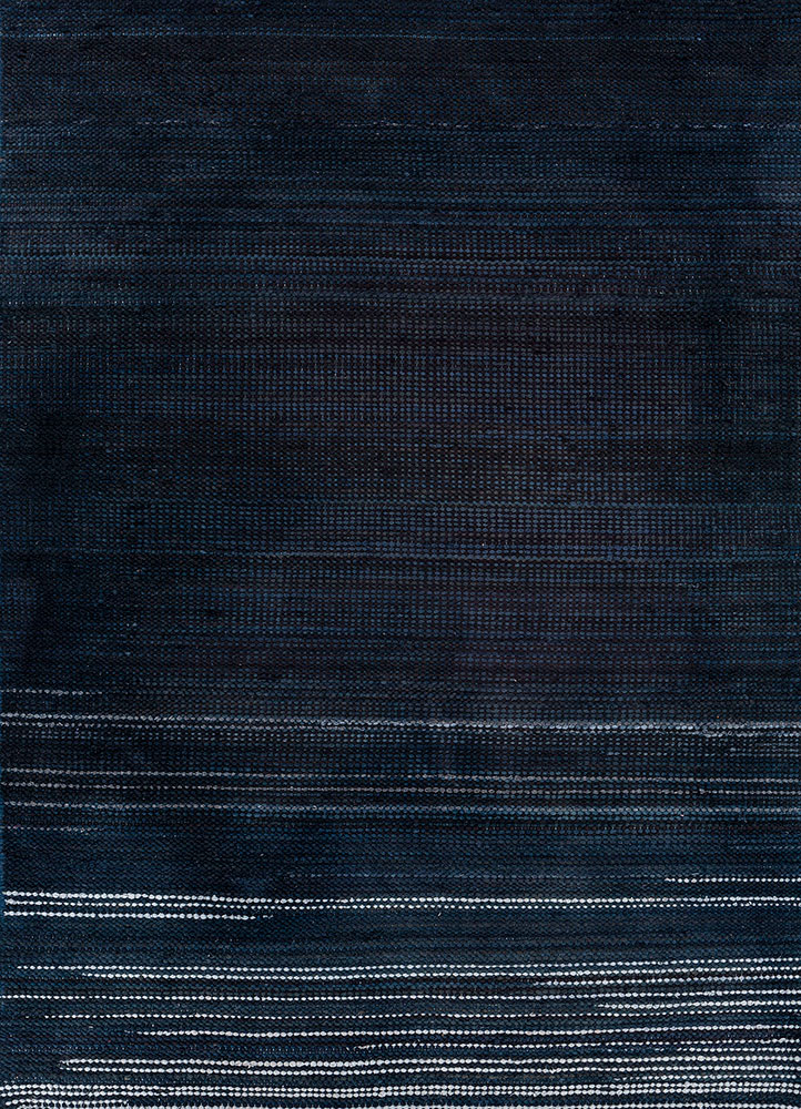 abrash blue wool flat weaves Rug - HeadShot