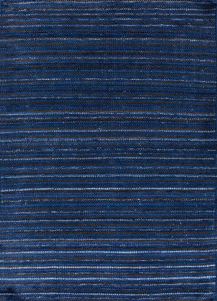 abrash blue wool flat weaves Rug - HeadShot