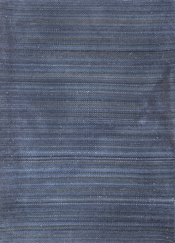 abrash blue wool flat weaves Rug - HeadShot