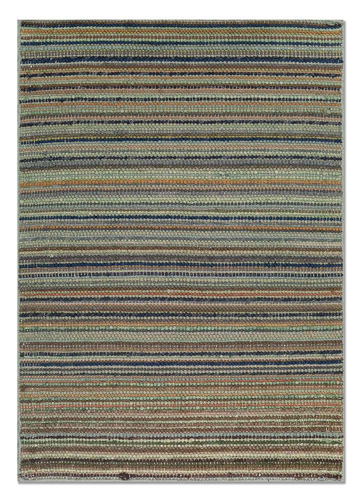 abrash green wool flat weaves Rug - HeadShot