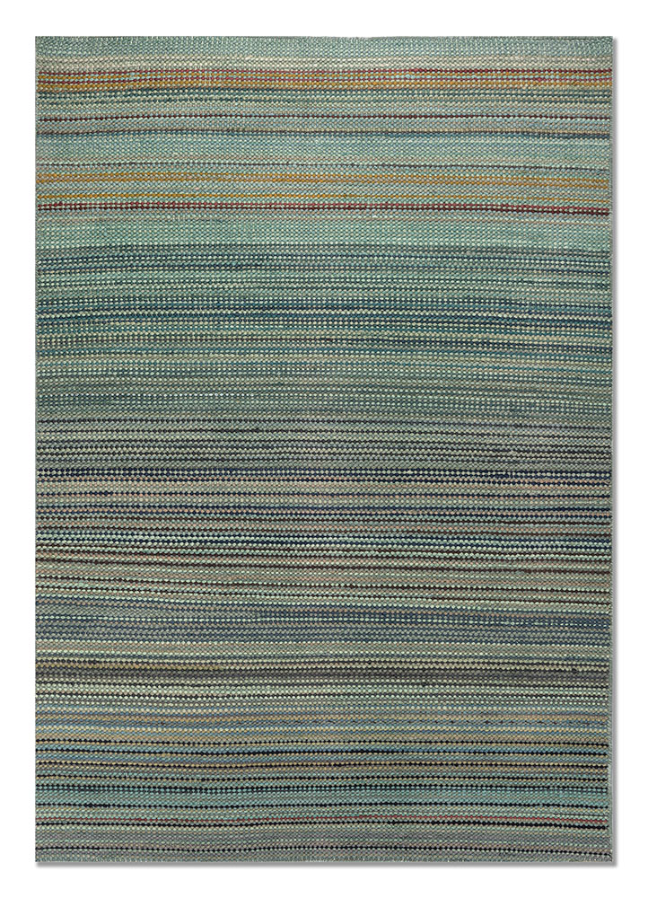 abrash blue wool flat weaves Rug - HeadShot
