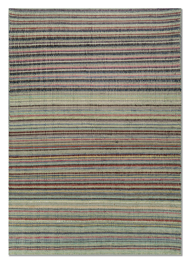 abrash blue wool flat weaves Rug - HeadShot