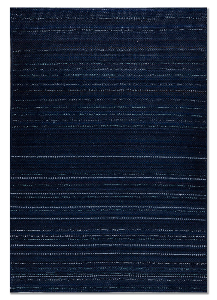 abrash blue wool flat weaves Rug - HeadShot