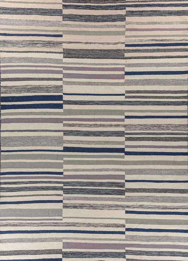 indusbar grey and black wool flat weaves Rug - HeadShot