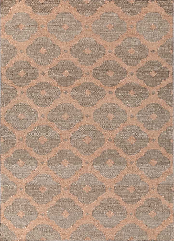 alhambra beige and brown wool flat weaves Rug - HeadShot