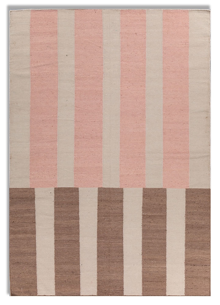 checkers ivory wool flat weaves Rug - HeadShot