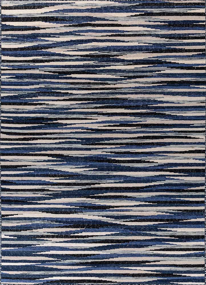 indusbar grey and black wool flat weaves Rug - HeadShot