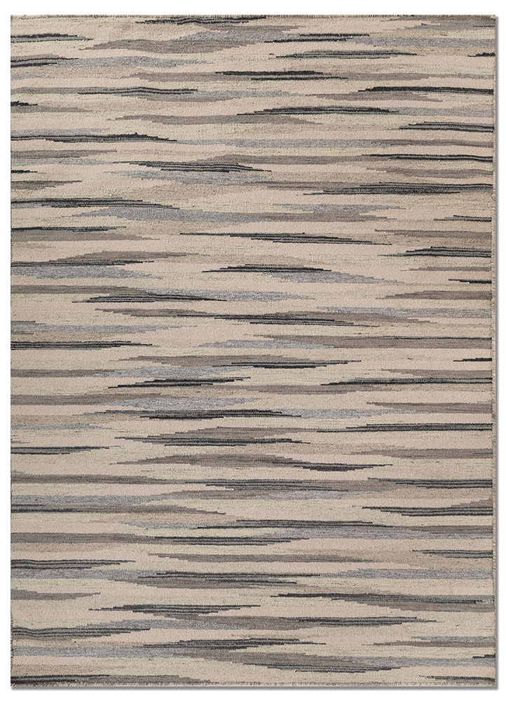 indusbar grey and black wool flat weaves Rug - HeadShot