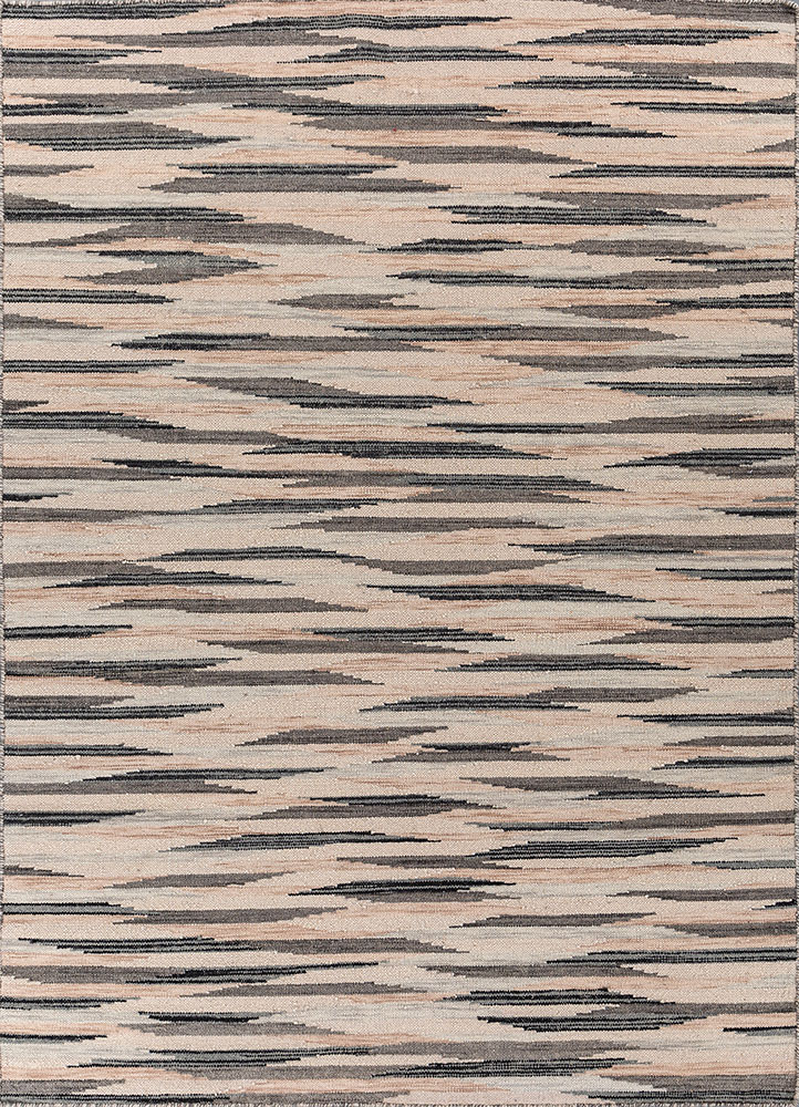 indusbar red and orange wool flat weaves Rug - HeadShot