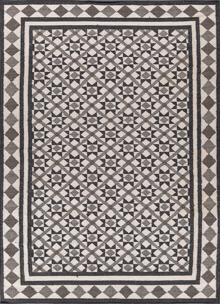 alhambra ivory wool flat weaves Rug - HeadShot