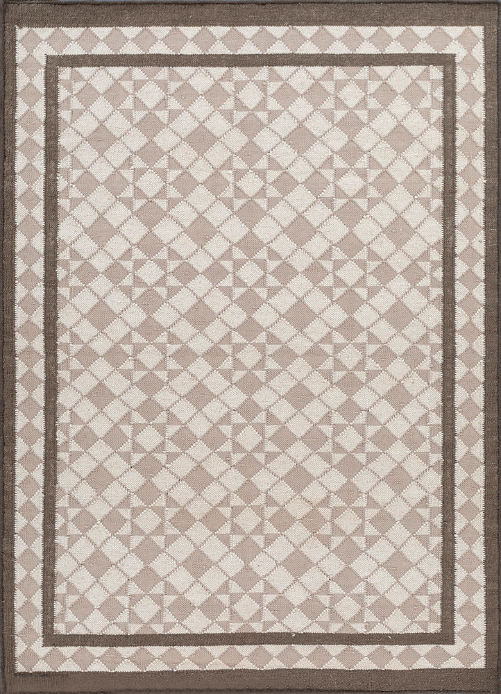 alhambra ivory wool flat weaves Rug - HeadShot