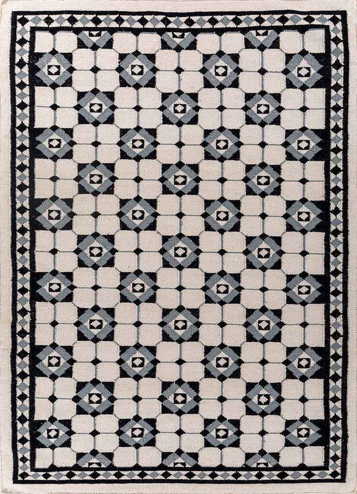 alhambra ivory wool flat weaves Rug - HeadShot