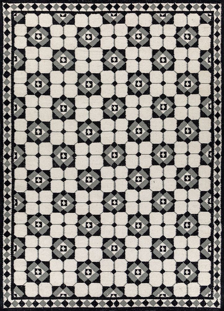 alhambra ivory wool flat weaves Rug - HeadShot