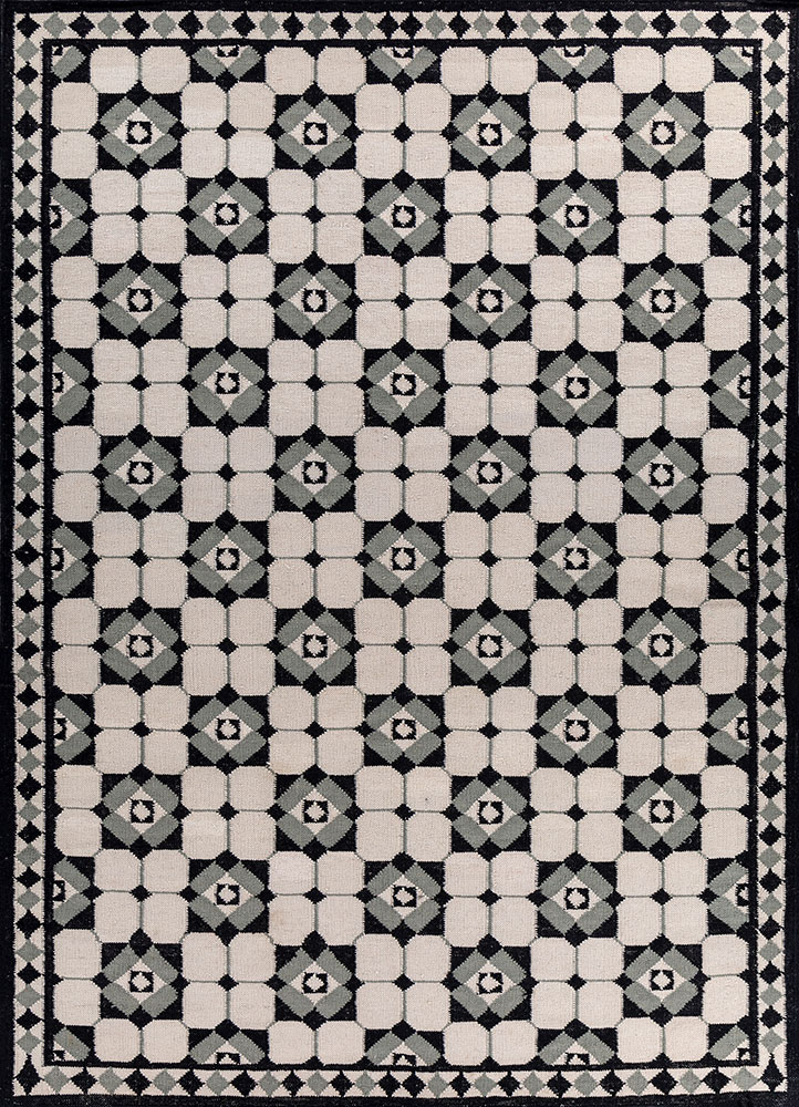 alhambra ivory wool flat weaves Rug - HeadShot
