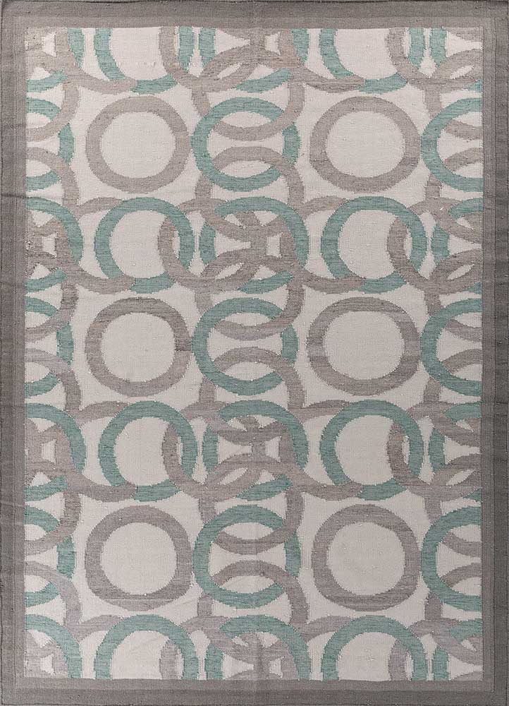 alhambra grey and black wool flat weaves Rug - HeadShot