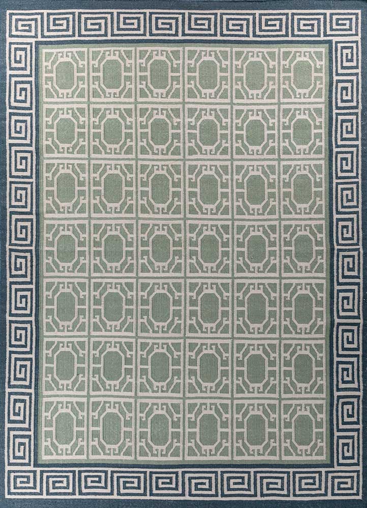 alhambra grey and black wool flat weaves Rug - HeadShot