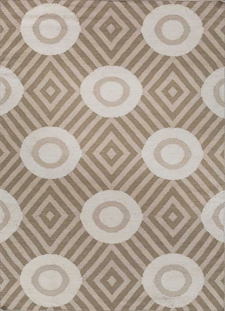 checkers gold wool flat weaves Rug - HeadShot