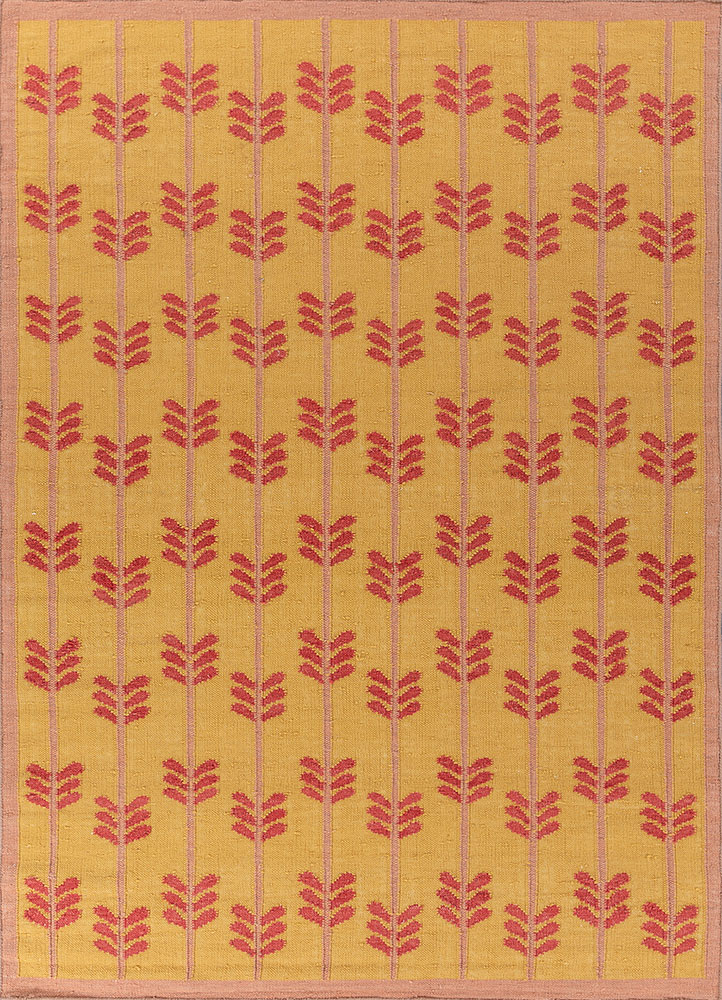 orenda gold wool flat weaves Rug - HeadShot