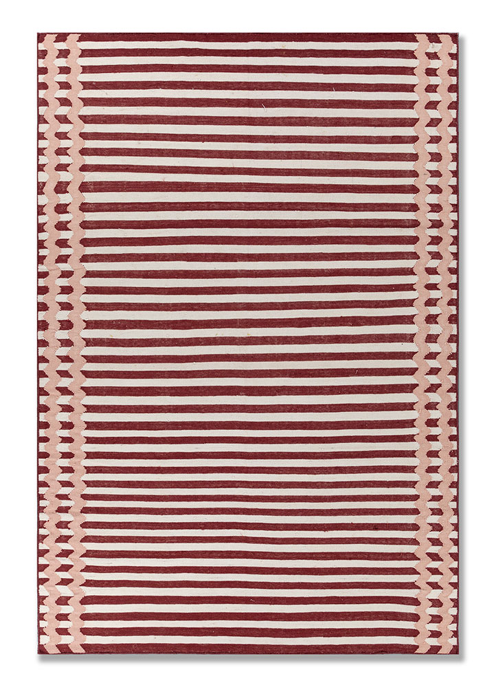alhambra red and orange wool flat weaves Rug - HeadShot