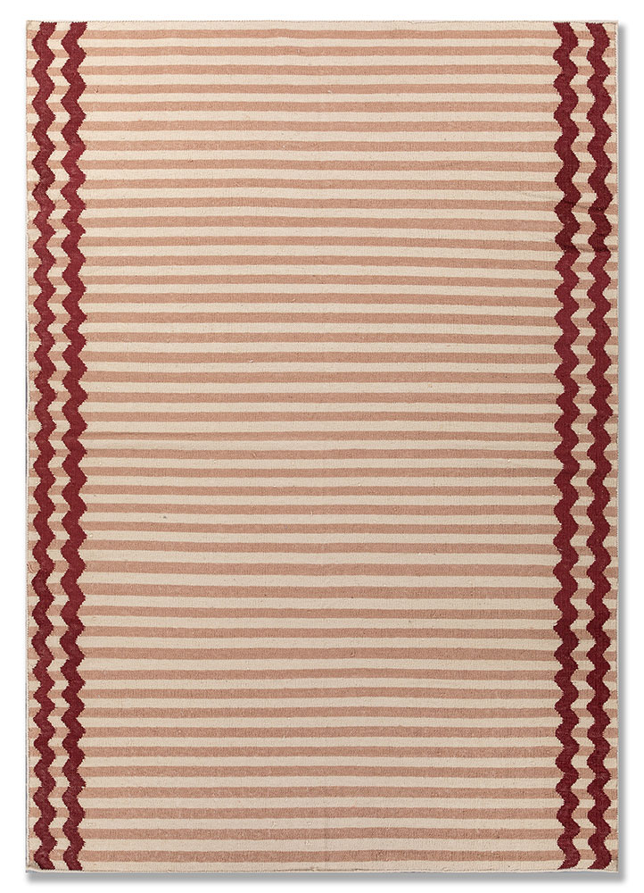 alhambra red and orange wool flat weaves Rug - HeadShot