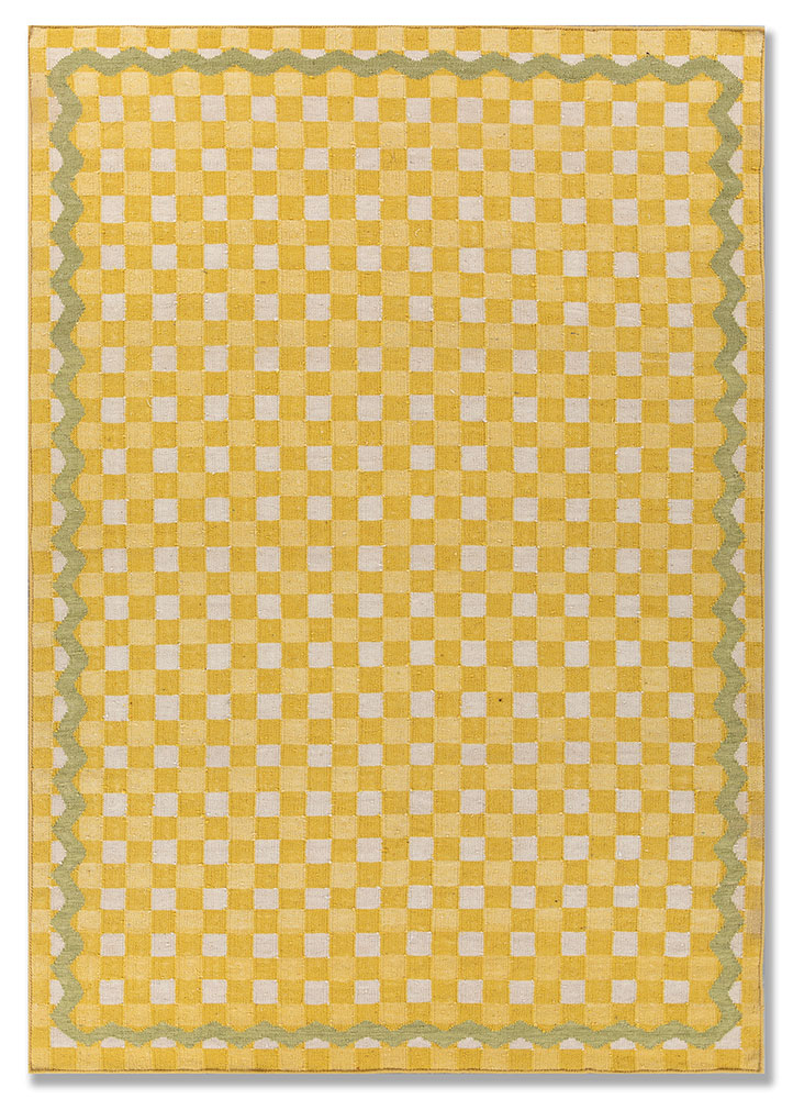 alhambra gold wool flat weaves Rug - HeadShot