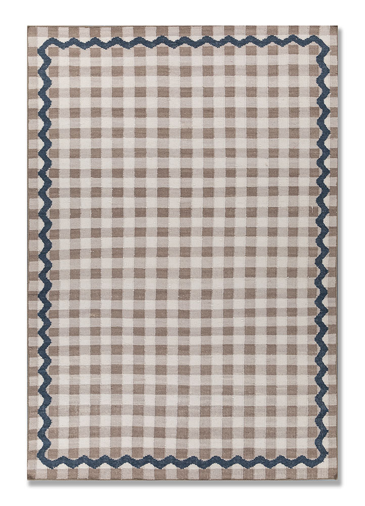 alhambra grey and black wool flat weaves Rug - HeadShot