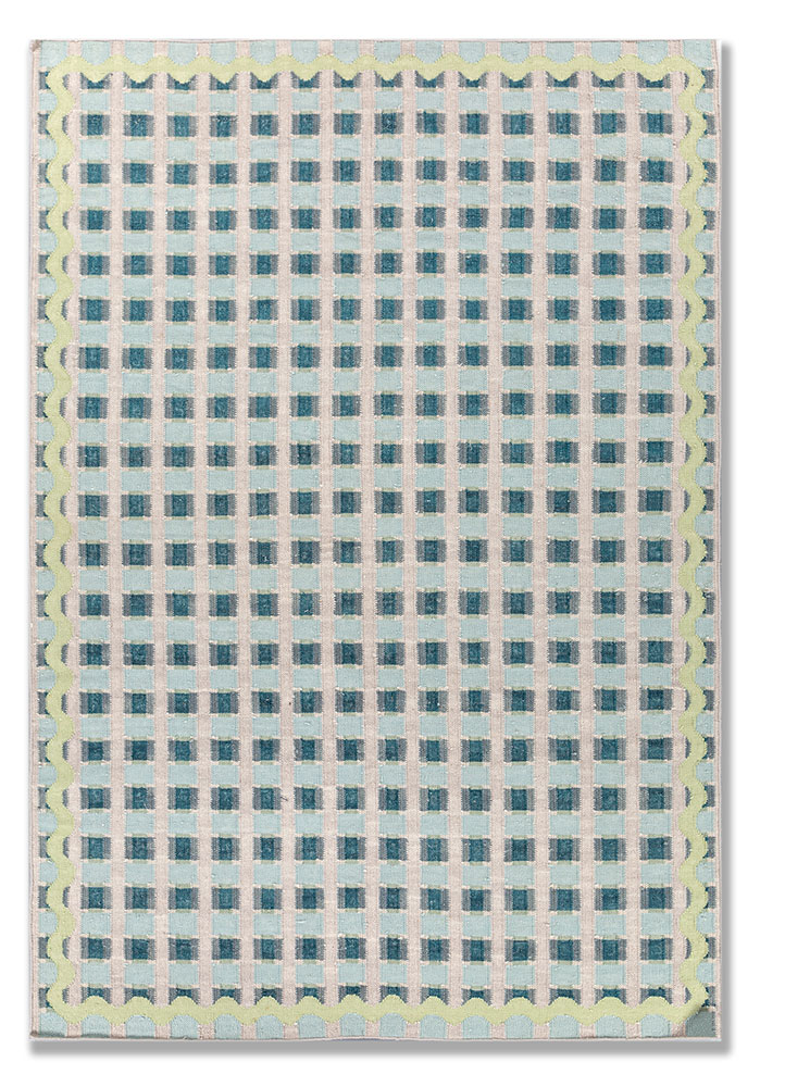 alhambra grey and black wool flat weaves Rug - HeadShot