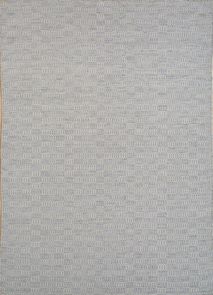 abrash grey and black wool flat weaves Rug - HeadShot