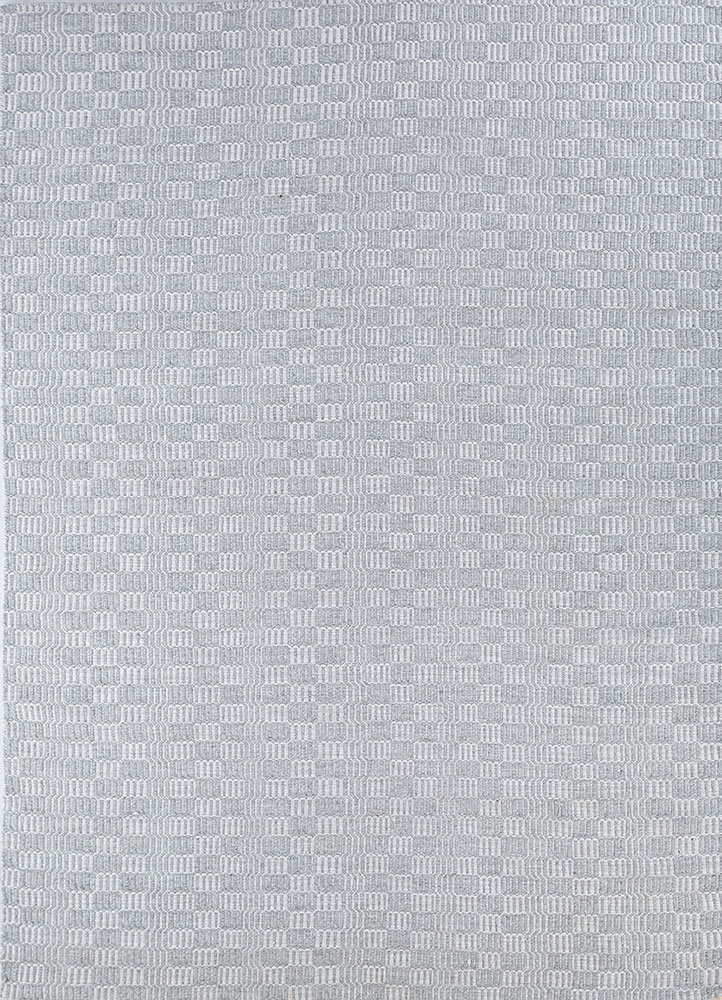 abrash grey and black wool flat weaves Rug - HeadShot