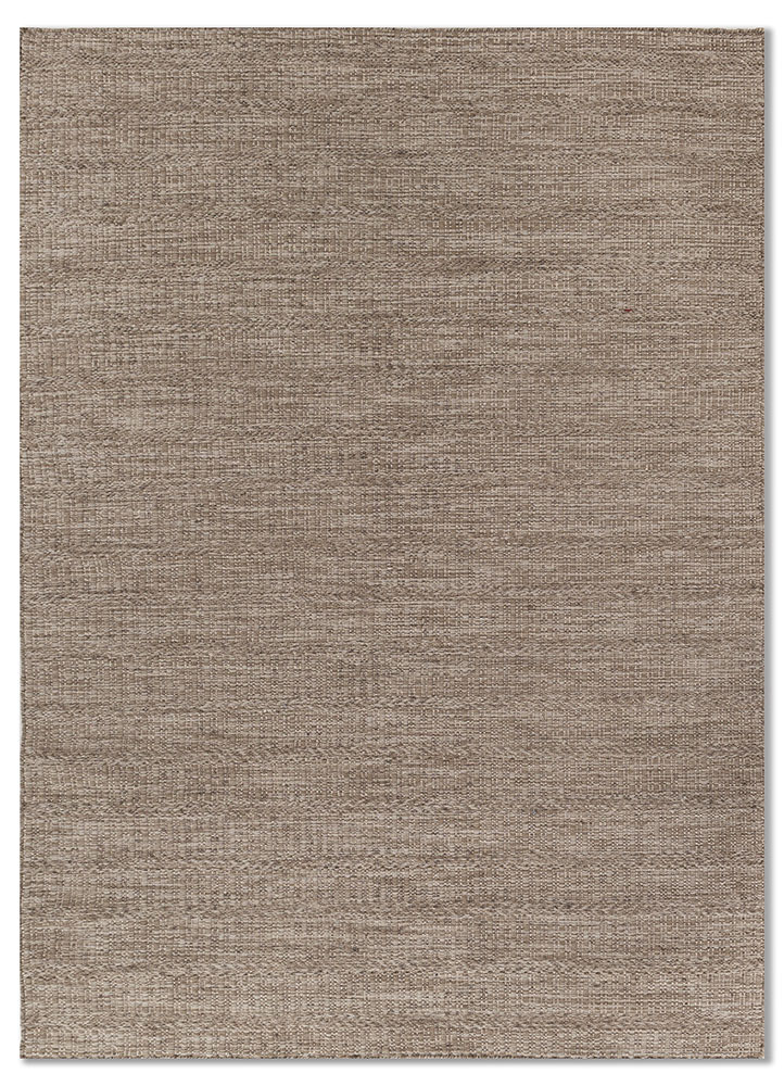 abrash beige and brown wool flat weaves Rug - HeadShot