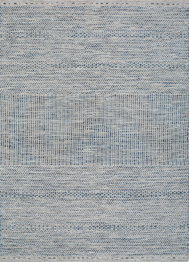 abrash blue wool flat weaves Rug - HeadShot
