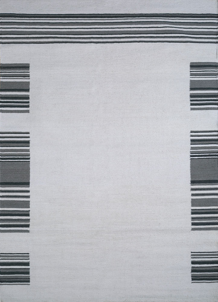 indusbar grey and black wool flat weaves Rug - HeadShot